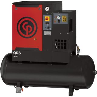 Chicago Pneumatic Quiet Rotary Screw Air Compressor with Dryer — 7.5 HP, 230 Volts, 1 Phase, Model# QRS7.5HPD-1  21   49 CFM Air Compressors