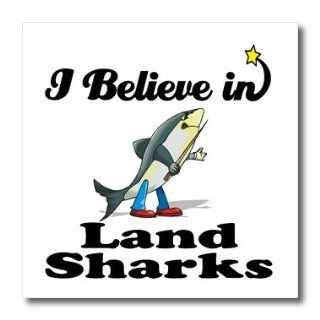 3dRose ht_105242_1 I Believe in Land Sharks Iron on Heat Transfer for White Material, 8 by 8 Inch
