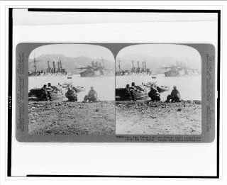 Historic Print (M) Russian ships 'Pallada' (left) and 'Pobieda' (right) wrecked below Golden Hill, Port Art  