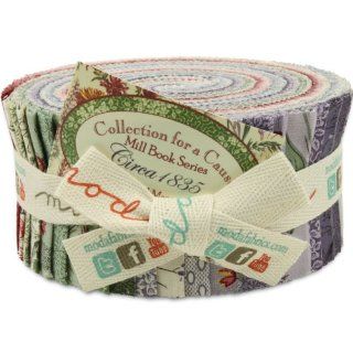 Moda Collections for a Cause Mill Book Series circa 1835 Jelly Roll, Set of 40 2.5x44 inch (6.4x112cm) Precut Cotton Fabric Strips
