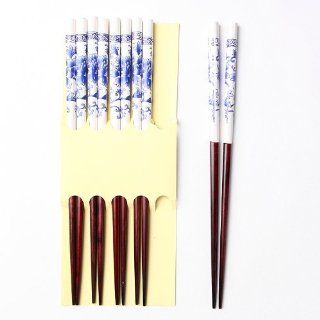 Qiyun Wholesale Lot Of 5 Pairs Red Wooden Flower Pattern Cutlery Chopsticks  Cutlery Accessories  Patio, Lawn & Garden