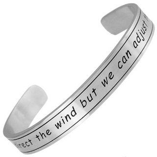 316L Stainless Steel Bangle Bracelet "We Cannot Direct the Wind but We Can Adjust Our Sails" Jewelry