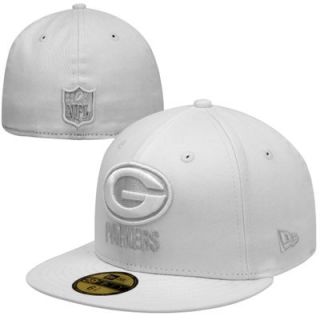 New Era Green Bay Packers Basic 59FIFTY Fitted Hat   White/Gray