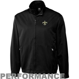 Cutter & Buck New Orleans Saints Whidbey Full Zip Performance Jacket   Black