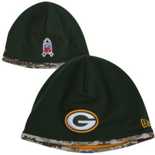 New Era Green Bay Packers Salute to Service On Field Knit Beanie   Green/Digital Camo