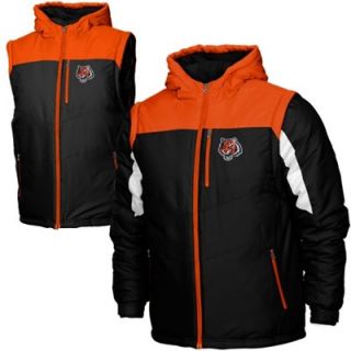 Cincinnati Bengals Youth Heavyweight Full Zip Hooded Jacket   Orange/Black