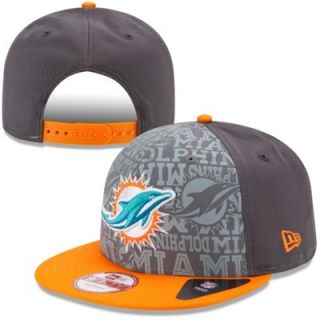 Mens New Era Graphite Miami Dolphins 2014 NFL Draft 9FIFTY Snapback Hat
