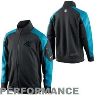 Nike Carolina Panthers Fly Speed Full Zip Performance Jacket   Black/Panther Blue