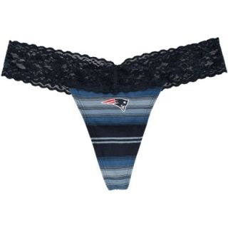 New England Patriots Womens Nuance Striped Knit Thong   Navy Blue