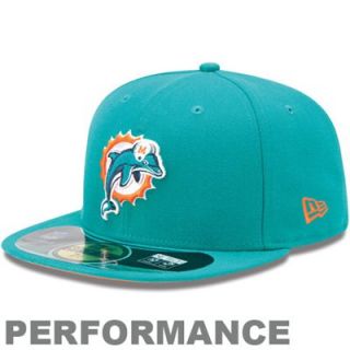 New Era Miami Dolphins On Field Performance 59FIFTY Fitted Hat   Aqua
