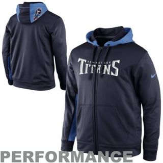 Nike Tennessee Titans KO Full Zip Performance Jacket   Navy Blue/Light Blue