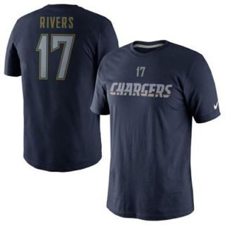 Nike Philip Rivers San Diego Chargers Player Name And Number T Shirt   Navy Blue