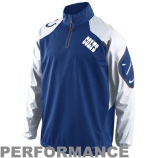 Nike Indianapolis Colts Fly Rush Half Zip Performance Jacket   Royal Blue/White