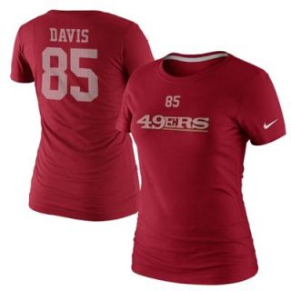 Nike Vernon Davis San Francisco 49ers Womens Name and Number Slim Fit T Shirt   Scarlet