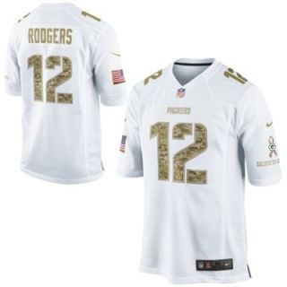 Nike Aaron Rodgers Green Bay Packers Youth Salute to Service Game Jersey   White