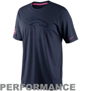 Nike Denver Broncos Breast Cancer Awareness Legend Performance T Shirt   Navy Blue