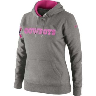 Nike Dallas Cowboys Ladies Breast Cancer Awareness Tailgater Pullover Hooded Sweatshirt   Ash