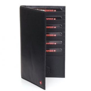 Credit Card File Wallet & Pocket Secretary   Deluxe Credit Card Capacity   Black Comes in a Gift Bag 2 full sized bill sections Measures 7.5" x 4.5" x 1/2" at  Mens Clothing store