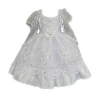 Dramatic Price Drop Charlotte Satin Dress with Beaded Organza Skirt Size 2 Dress Color White Kids Sizes Size 2 Clothing