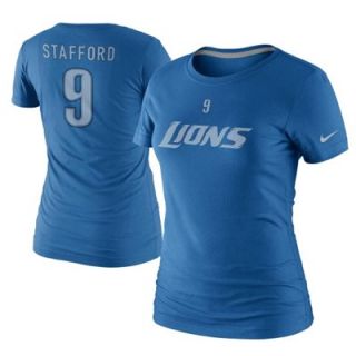 Nike Matthew Stafford Detroit Lions Womens Name and Number Slim Fit T Shirt   Light Blue