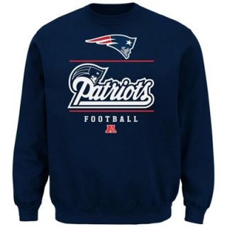 New England Patriots Vital Win Crew Neck Fleece Sweatshirt   Navy Blue