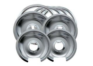 Range Kleen 1056RGE8Z GE Hinged Drip Pans and Trim Rings Containing 3 Units 105A, R6U and 1 Unit 106A,R8U, Chrome
