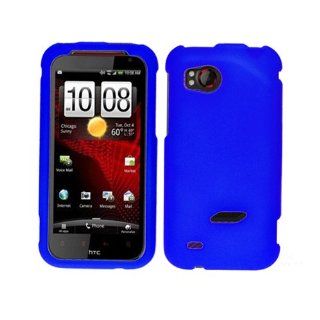 HTC 6425 Vigor, ThunderBolt 2 Hard Plastic Snap on Cover Blue Rubberized Verizon (does not fit ThunderBolt I) Cell Phones & Accessories
