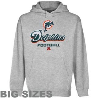 Miami Dolphins Big Sizes Critical Victory V Pullover Hoodie Sweatshirt   Gray
