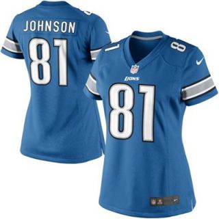 Nike Calvin Johnson Detroit Lions Womens Limited Jersey   Light Blue