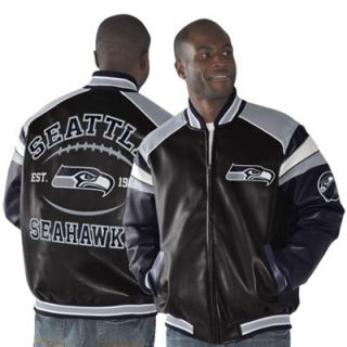 Seattle Seahawks Home Team Full Zip Jacket   Black/College Navy