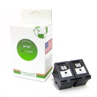 Green Park Products HP 98 2 Pack Premium Remanufactured Ink Cartridges. The Box Contains 2 HP 98 (C9364) Black Inkjet Cartridges.