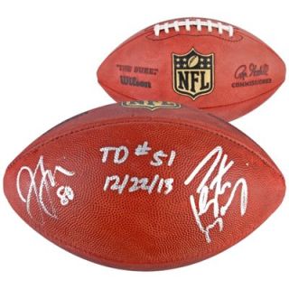 Peyton Manning & Julius Thomas Denver Broncos Dual Autographed Duke Pro Football with TD #51 12/22/13 Inscription