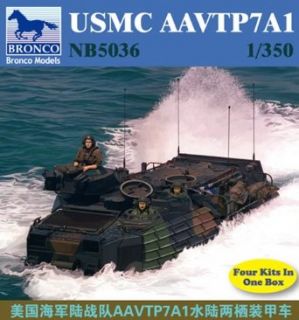Bronco Models USMC AAVTP7A1 Assault Amphibious Vehicle (Contains 4 kits), Scale 1/350 Toys & Games