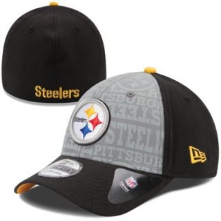 Mens New Era Black Pittsburgh Steelers 2014 NFL Draft 39THIRTY Flex Hat
