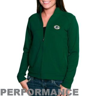 Cutter & Buck Green Bay Packers Ladies Edge Full Zip Performance Jacket   Green