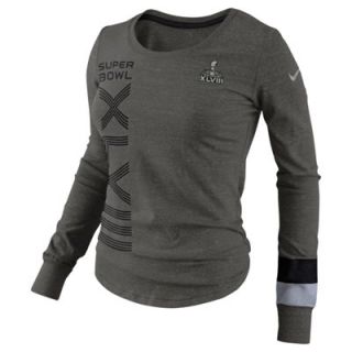 Nike Super Bowl XLVIII Ladies Long Sleeve Heathered T Shirt   Charcoal