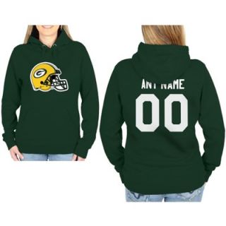 Green Bay Packers Womens Custom Any Name & Number Hooded Sweatshirt