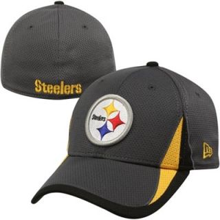 New Era Pittsburgh Steelers Training Replica 39THIRTY Flex Hat   Graphite