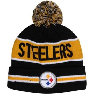 New Era Pittsburgh Steelers The Coach Cuffed Knit Beanie with Pom   Black/Gold