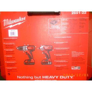 Milwaukee 2691 22 18 Volt Compact Drill and Impact Driver Combo Kit   Power Tool Combo Packs  