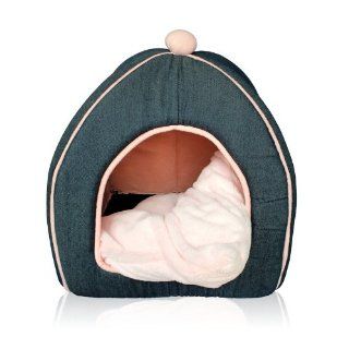 Small Solid Oxford Fabric Little Dog Beds House Home Pet Kennels for Cat and Puppy Pink Jeans H51113C  Light Pink Dog Bed 