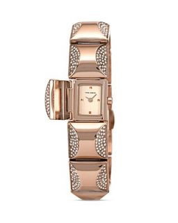 VINCE CAMUTO Mini Rose Gold Tone Glitz Pyramid Cover Bracelet Watch, 17mm's