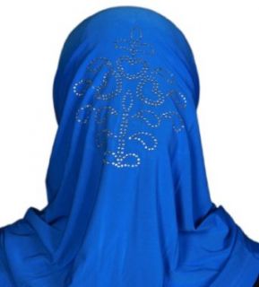 Hijabgirl Lycra Blend Farah Silky Al amira Hijab with Rhinestones  Burgundy Fashion Scarves