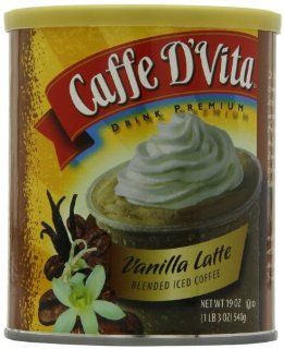 Caffe D'Vita Vanilla Latte Blended Iced Coffee Mix, 19 Ounce Canisters (Pack of 6)  Instant Coffee  Grocery & Gourmet Food