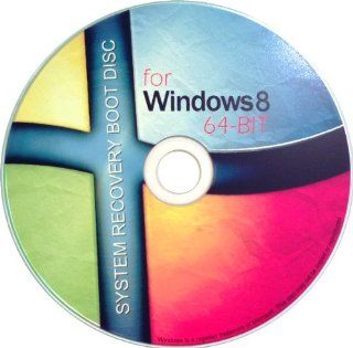 Windows 8 eight System Recovery Disk Boot CD 64 bit. (disc is compatable with Home Basic, Home Premium, Business, and Ultimate) 