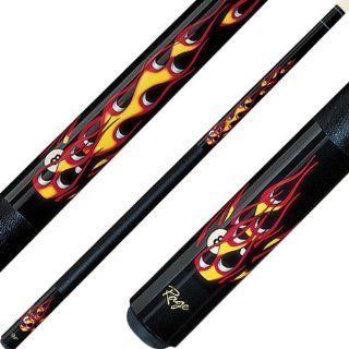21oz   Rage Cue   Black Stain Eight Ball Flame 100% Maple  Pool Cues  Sports & Outdoors