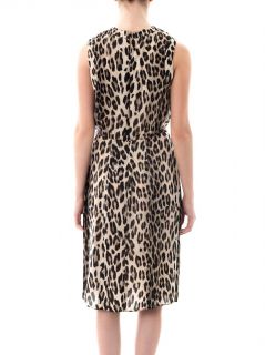 Leopard print sleeveless satin dress  L'Agence  I