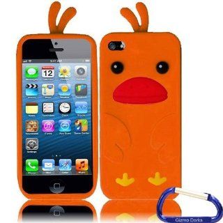 Gizmo Dorks Silicone Jelly Gel Skin Case Cover for the iPhone 5, Orange Duck Cell Phones & Accessories