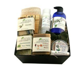 The Man TasticTM Outdoorsman Gift Basket   All Natural Handmade Soap, Bug Repellent, Lotion, Lip Balm, & Salve, Especially for Men  Beauty