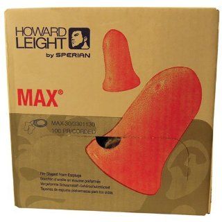 HOWARD LEIGHT Ear Plug with cord   Model # Max 30 Package Qty 100 pairs